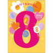 Picture of HAPPY BIRTHDAY 8 CARD HEARTS